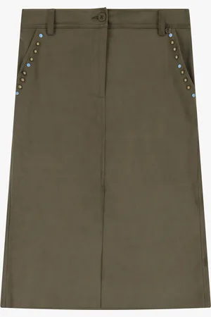 Dixie Gonna midi effetto suede con dettagli metallici