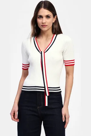Dixie Maglione a righe con colletto v