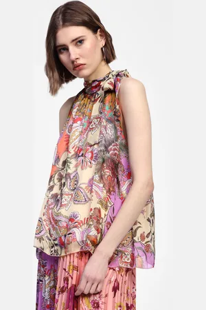 Dixie Top senza maniche con fiocco e stampa floreale