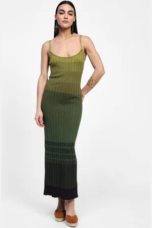 Dixie Abito lungo in maglia con spalline e scollo rotondo