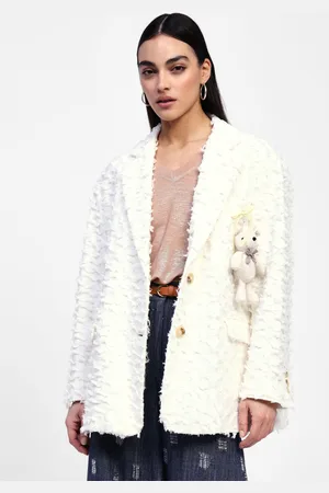 Dixie Blazer effetto pelo con bottoni e applicazione