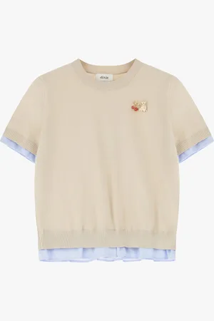 Dixie Maglia girocollo con maniche corte e orli di camicia
