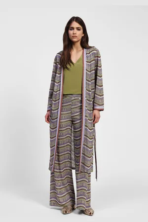 Dixie Cardigan tipo spolverino lungo in maglia a righe