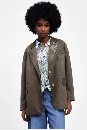 Dixie Blazer effetto velluto con bottoni e tasche