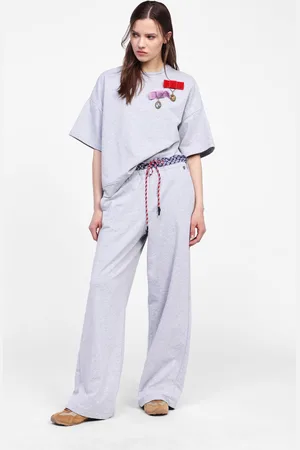Dixie Pantaloni ampi con vita media stampata