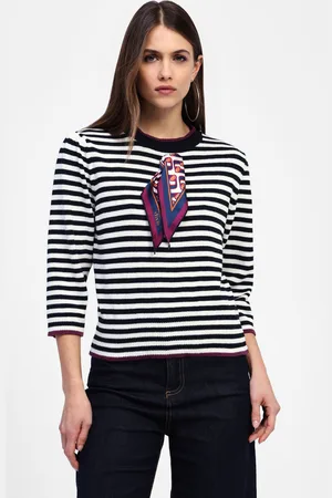 Dixie Maglione a righe con scollo rotondo