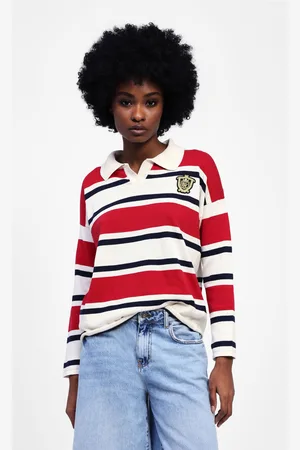 Dixie Pullover a righe con colletto polo