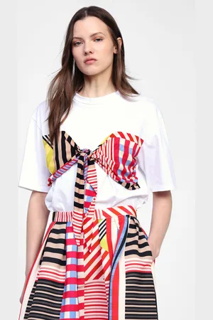 Dixie T-shirt con nodo e motivo a righe