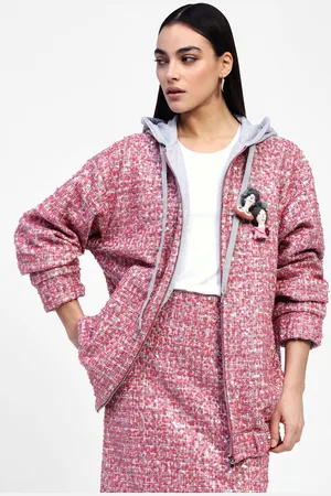 Dixie Felpa effetto tweed con cappuccio e spilla