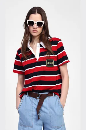 Dixie Polo a righe con tasca applicata