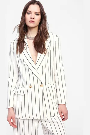 Dixie Blazer lungo a righe doppio petto