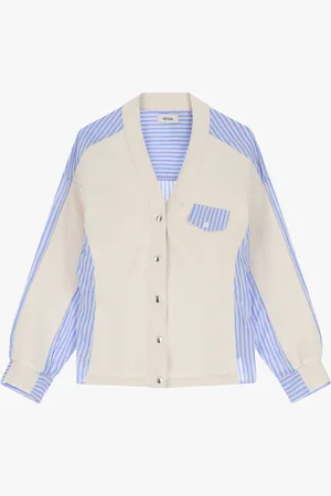 Dixie Cardigan in felpa e inserti camicia