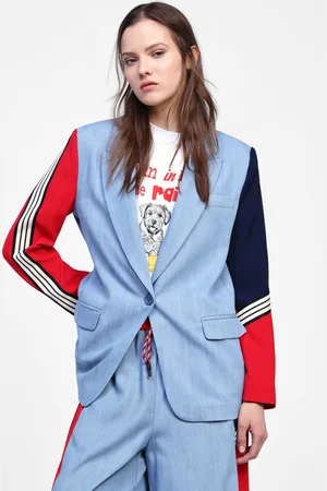Dixie Blazer lungo con maniche a contrasto