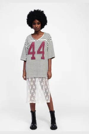 Dixie Abito T-shirt a righe con gonna in pizzo