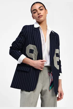 Dixie Blazer a righe con bottoni e numeri