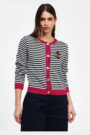Dixie Cardigan a righe con bottoni e patch