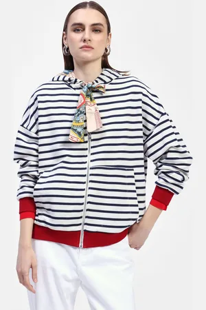 Dixie Felpa con cappuccio a righe e foulard