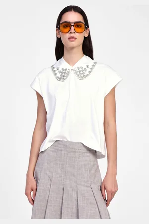 Dixie T-shirt con colletto decorato