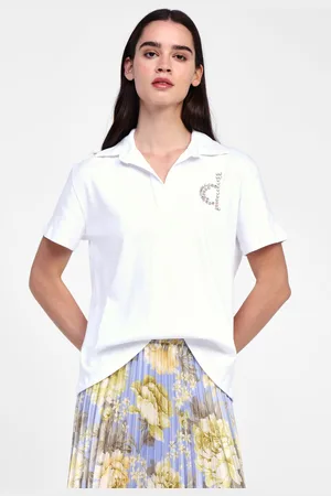 Dixie T-shirt con colletto e dettaglio gioiello