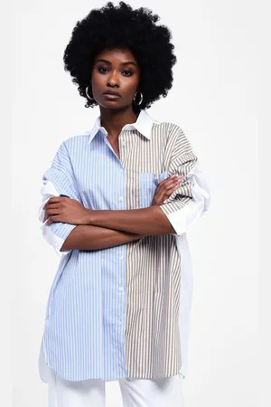 Dixie Camicia a righe combinate con maniche lunghe