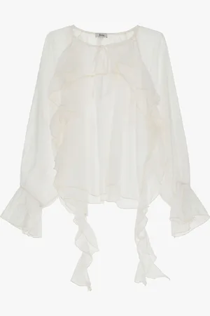 Dixie Camicia con volant e maniche lunghe