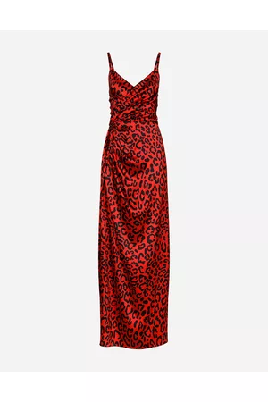 Dolce & Gabbana Donna Vestiti lunghi - Long Leopard-print Satin Dress - Donna Abiti 36