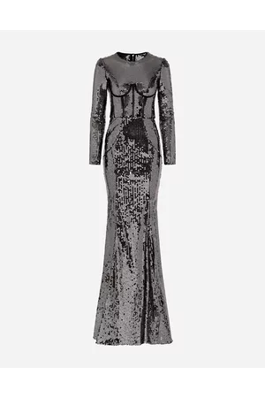 Dolce & Gabbana Donna Vestiti lunghi - Long Sequined Dress With Corset Detailing - Donna Abiti 36