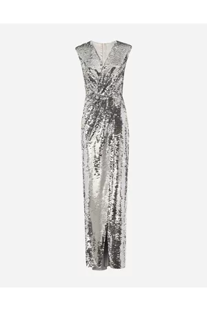 Dolce & Gabbana Donna Vestiti lunghi - Long Sequined Dress With Draping - Donna Abiti 42