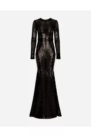 Dolce & Gabbana Donna Vestiti lunghi - Long Sequined Dress With Corset Detailing - Donna Abiti 44