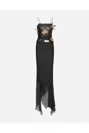 Dolce & Gabbana Donna Vestiti eleganti - Long Chiffon Dress With Butterflies - Donna Abiti 38