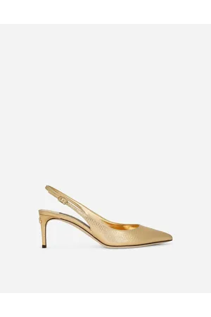 Dolce & Gabbana Sling Back In Pelle Di Vitello Laminata - Donna Décolleté E Slingback Oro Pelle 36