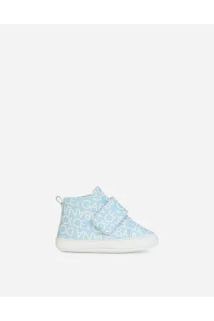 Dolce & Gabbana Sneaker Mid Top In Nappa Stampata - Uomo Scarpe Neonato (16-20) Azzurro Pelle 17