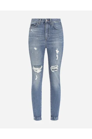 Dolce & Gabbana Jeans Audrey In Denim Stretch Con Rotture - Donna Denim Multicolore Cotone 40
