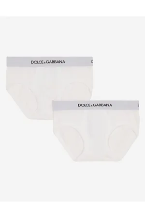 Dolce & Gabbana Bi-pack Slip In Jersey Con Elastico Logato - Uomo Nightwear & Underwear Bianco Cotone 3 Years