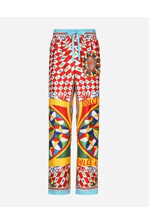 Dolce & Gabbana Pantalone Jogging Twill Seta Stampa Carretto - Uomo Pantaloni E Shorts Stampa Carretto Seta 44