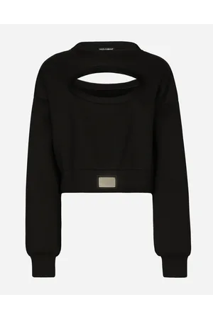 Dolce & Gabbana Technical Jersey Sweatshirt With Cut-out And Tag - Donna T-shirts E Felpe Viscosa Xs