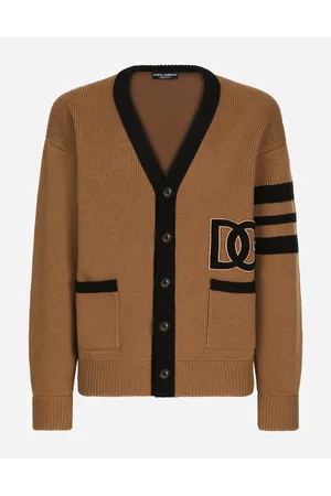 Dolce & Gabbana Cardigan In Lana Costa Inglese Patch Logo Dg - Uomo Maglieria Multicolore Lana M