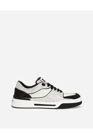 Dolce & Gabbana Sneaker New Roma In Pelle Di Vitello Con Termostrass - Uomo Sneaker Nero Pelle 39