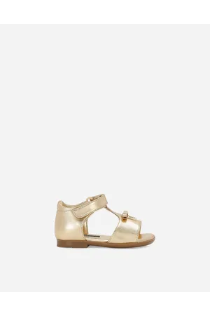 Dolce & Gabbana Sandalo Primi Passi In Pelle Laminata - Donna Scarpe Primi Passi (19-26) Oro Pelle 19
