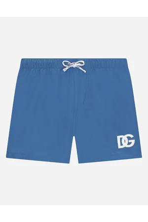 Dolce & Gabbana Boxer Da Mare In Nylon Stampa Dg Logo - Uomo Beachwear Multicolore 2 Years