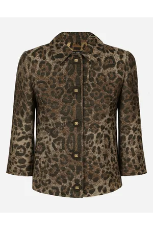 Dolce & Gabbana Giacca Gabbana In Lana Jacquard Leopardo - Donna Giacche E Blazer Stampa Animalier Lana 36