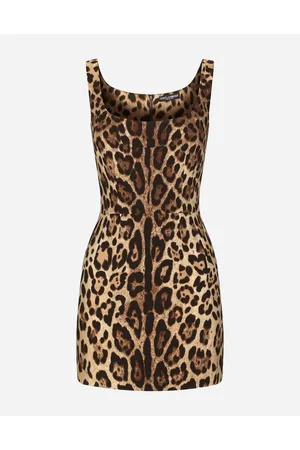 Dolce & Gabbana Short Leopard-print Charmeuse Dress - Donna Abiti Stampa Animalier Seta 46