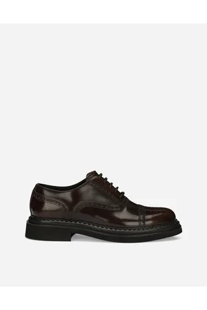 Dolce & Gabbana Francesina In Pelle Di Vitello Spazzolata - Uomo Stringate Marrone Pelle 44