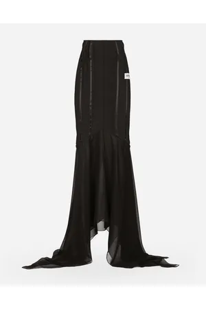 Dolce & Gabbana Long Silk Skirt With Mermaid Ruffle - Donna Gonne Seta 40