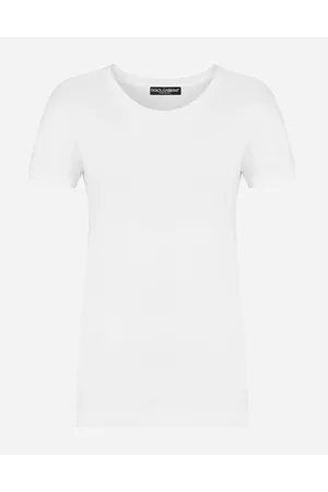 Dolce & Gabbana T-shirt Manica Corta In Jersey - Donna T-shirts E Felpe Bianco 36