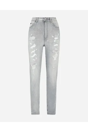 Dolce & Gabbana Jeans Grace In Denim Light Blue Con Rotture - Donna Denim Multicolore 36