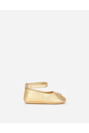 Dolce & Gabbana Ballerina Ankle Strap In Nappa Laminata - Donna Scarpe Neonata (16-20) Oro 16