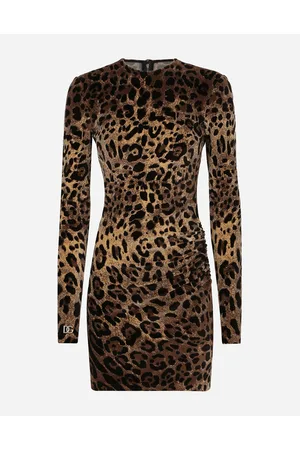 Dolce & Gabbana Abito Corto In Ciniglia Logo Dg - Donna Abiti Multicolore Cotone 38