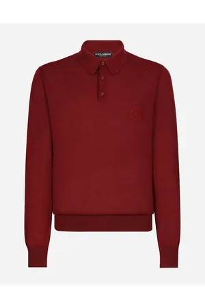 Dolce & Gabbana Maglia Polo In Cashmere Ricamo Logo Dg - Uomo Maglieria Bordeaux Cashmere 48