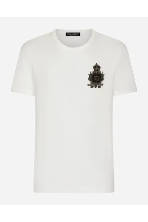 Dolce & Gabbana T-shirt Cotone Con Patch Araldico Logo Dg - Uomo T-shirts E Polo Cotone 44